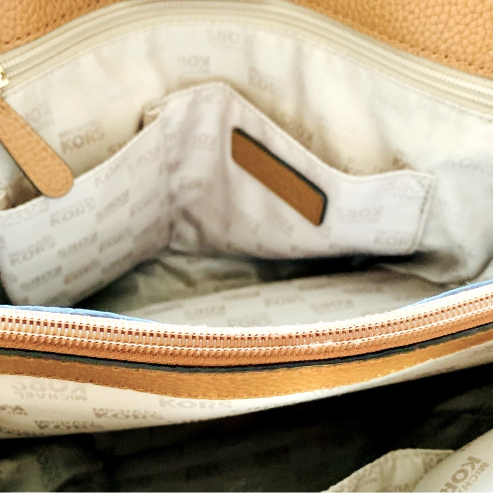 Michael Kors Blue Denim and Brown Leather Tote - Picture 11 of 15
